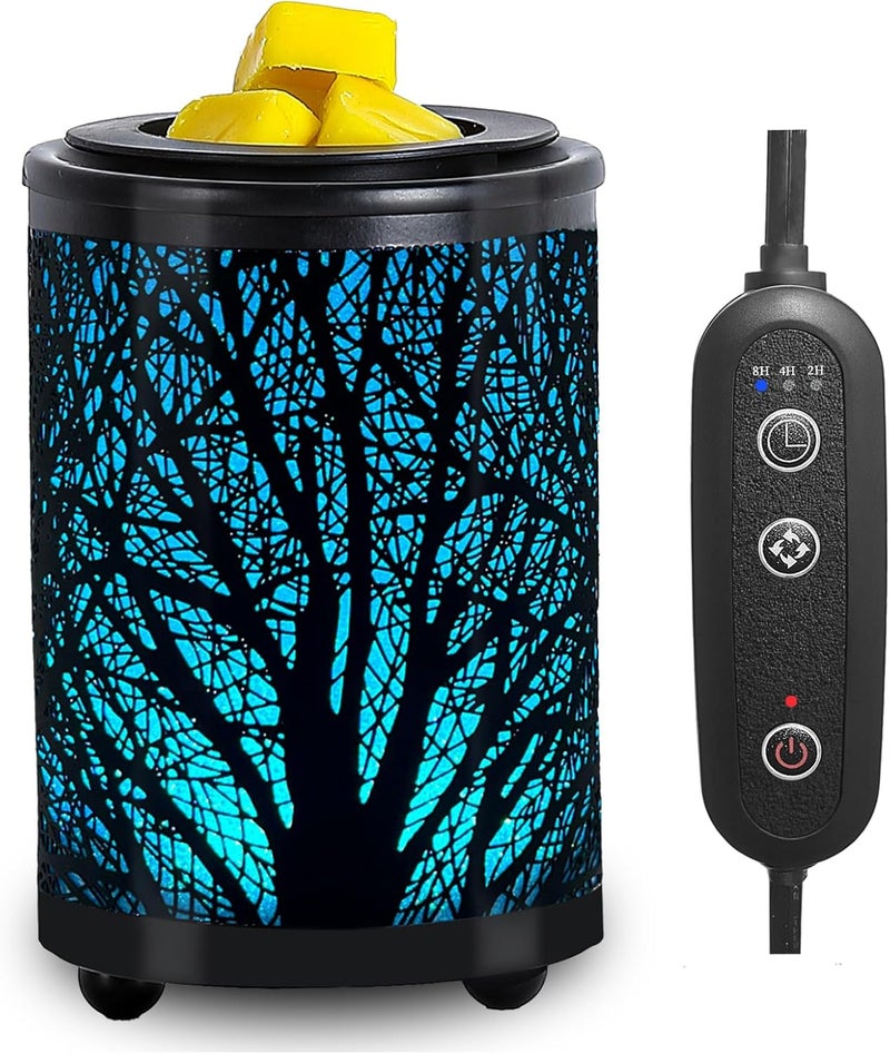Leyoue Electric Wax Melt Warmer with Timer - PTC Heating Plate & 7 Colors LED Changing Light, Fragrance Warmer for Home, Office, Gifts & Decor (Black Forest) - Image 1